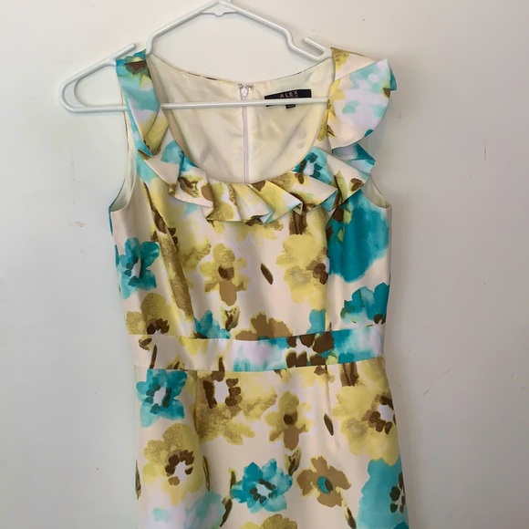 Alex Marie Floral Dress with Ruffle Collar